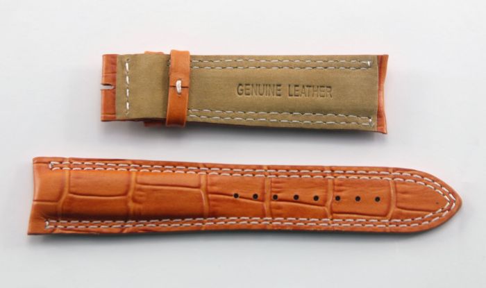 21 mm tan crocodile style leather strap to fit JLC Master Compressor 41.5 mm models