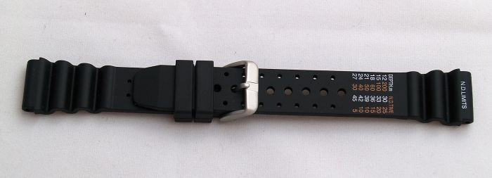 20 mm black polyurethane (PU) NDL pin buckle watch strap to fit