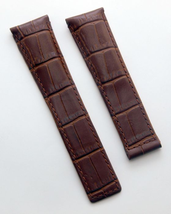 22 18 mm brown crocodile style genuine leather deployment type